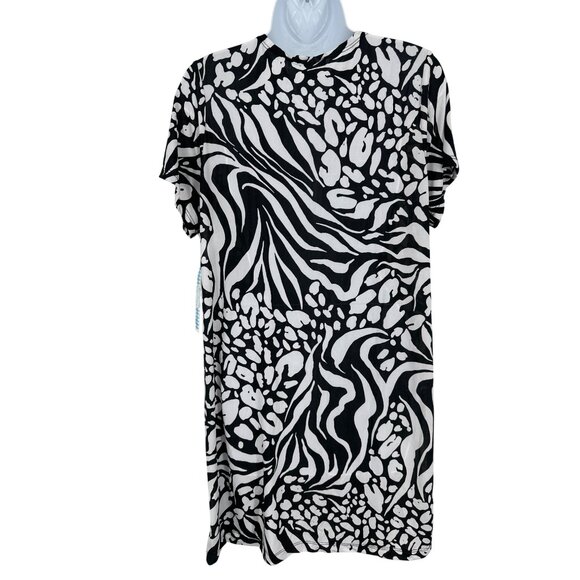 Swimsuitsforall Animal Print Cover-Up Dress With Wooden Ring Detail Size 10/12 - Picture 5 of 7